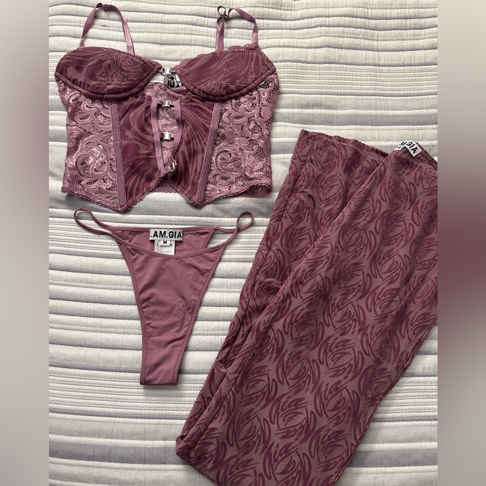 I.AM.GIA Lacey Purple Set with Matching Purple Bottoms (M)
